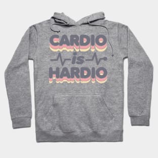 Cardio is Hardio Funny Gym Running Retro 70s Fitness Hoodie